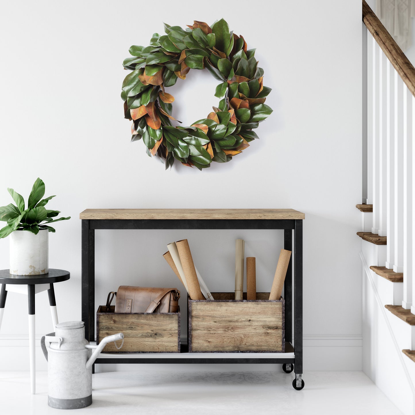 GRAND MAGNOLIA LEAF WREATH 30"