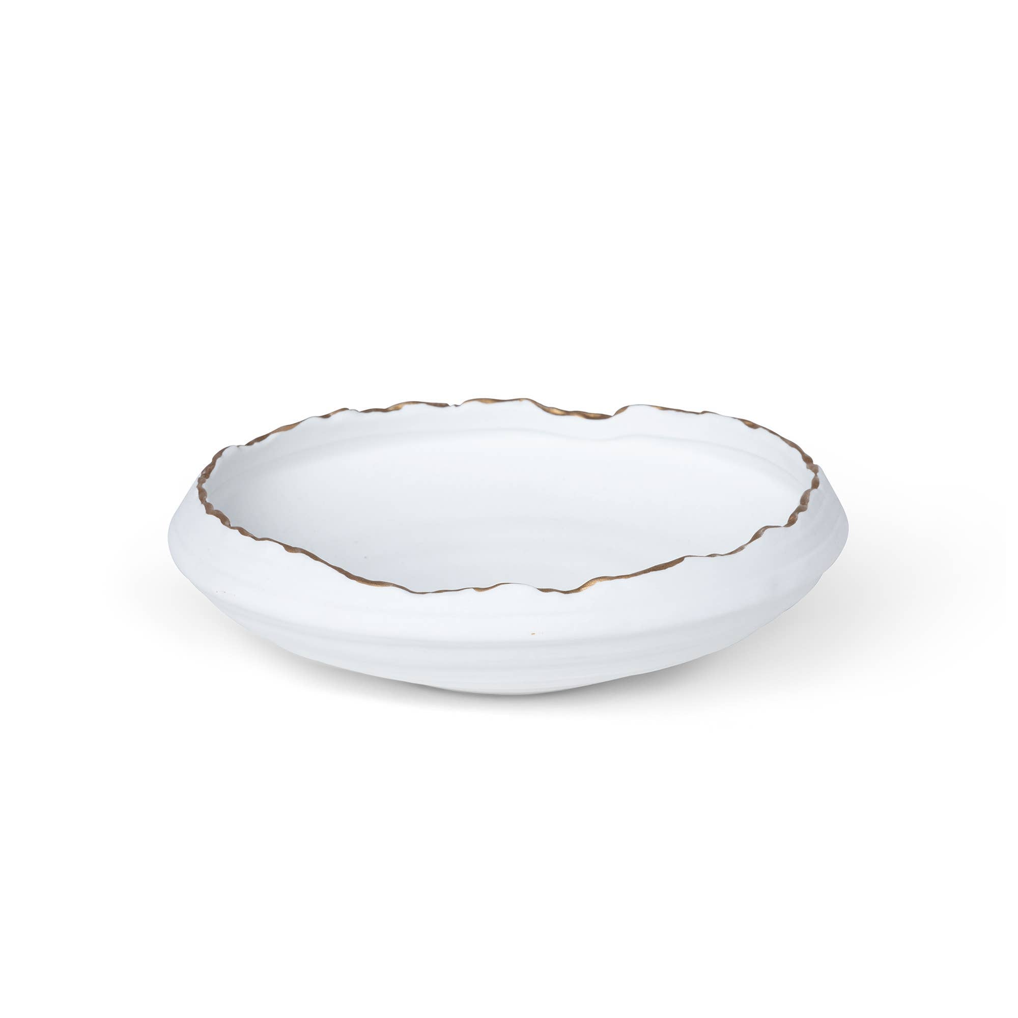 Gilded Organic Edge Shallow Bowl, 9.25"