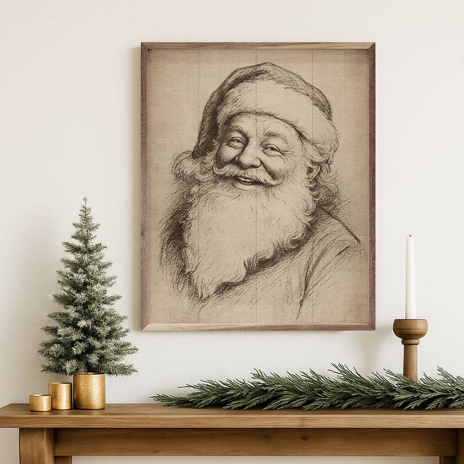 Santa Claus Linocut: 8x10