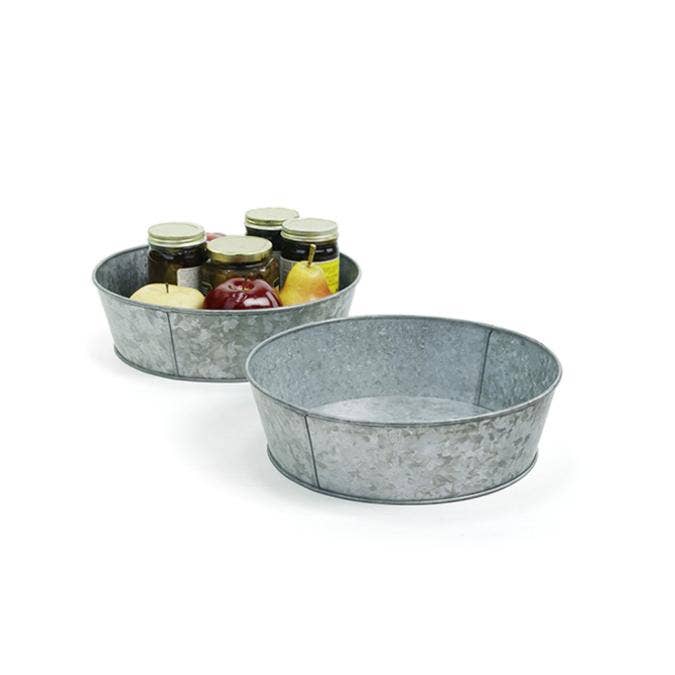 Round Galvanized Tub with No Handles