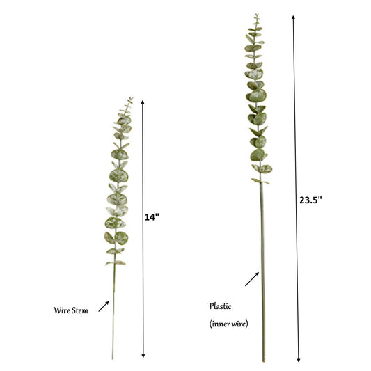 Lifelike soft touch Frosty Flocked Spiral Eucalyptus Stem: 23"