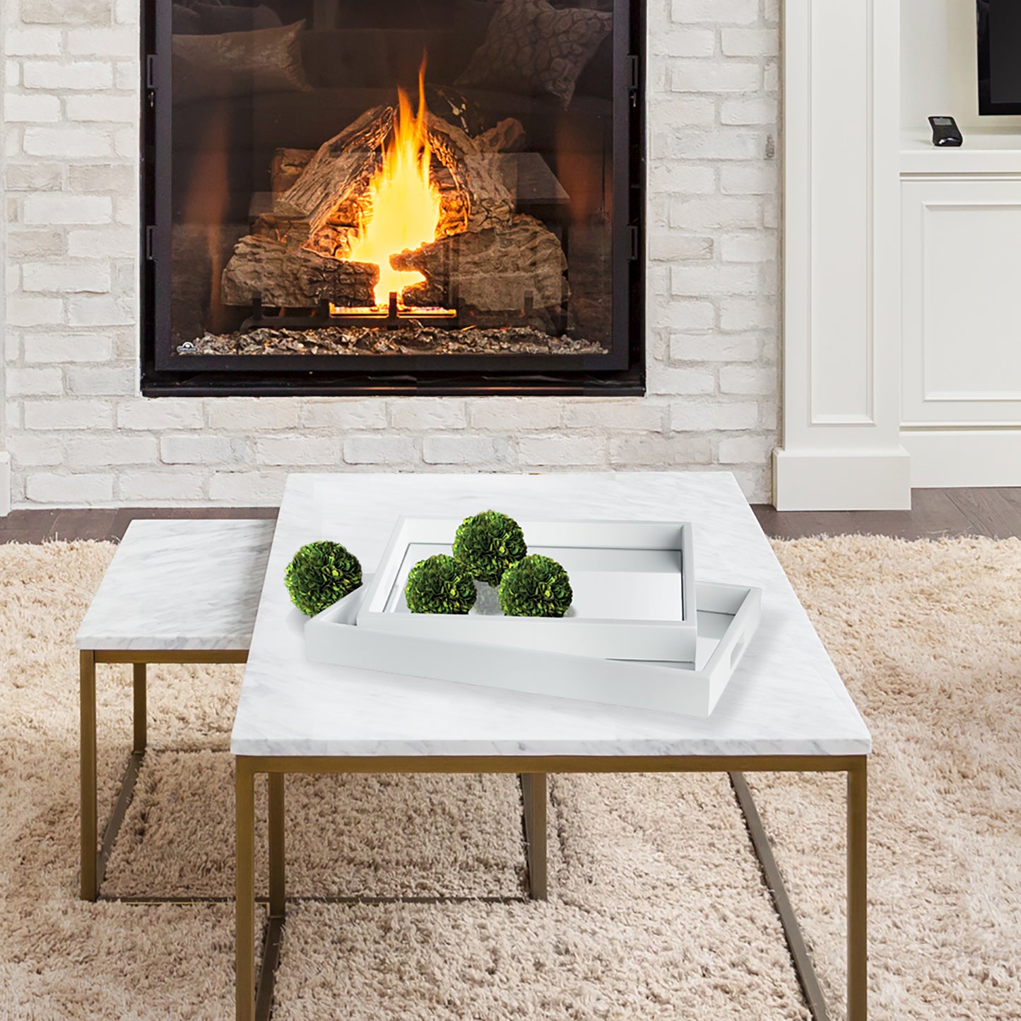 MALIBU MIRRORED TRAYS, SET OF 2