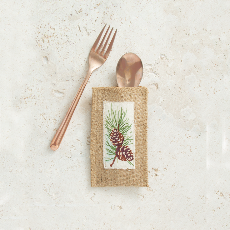 Pine Cone Patch - Flatware Pouch