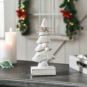 Pretty in Pearl Distressed White Wooden Tree Small 8x3.5x2.5