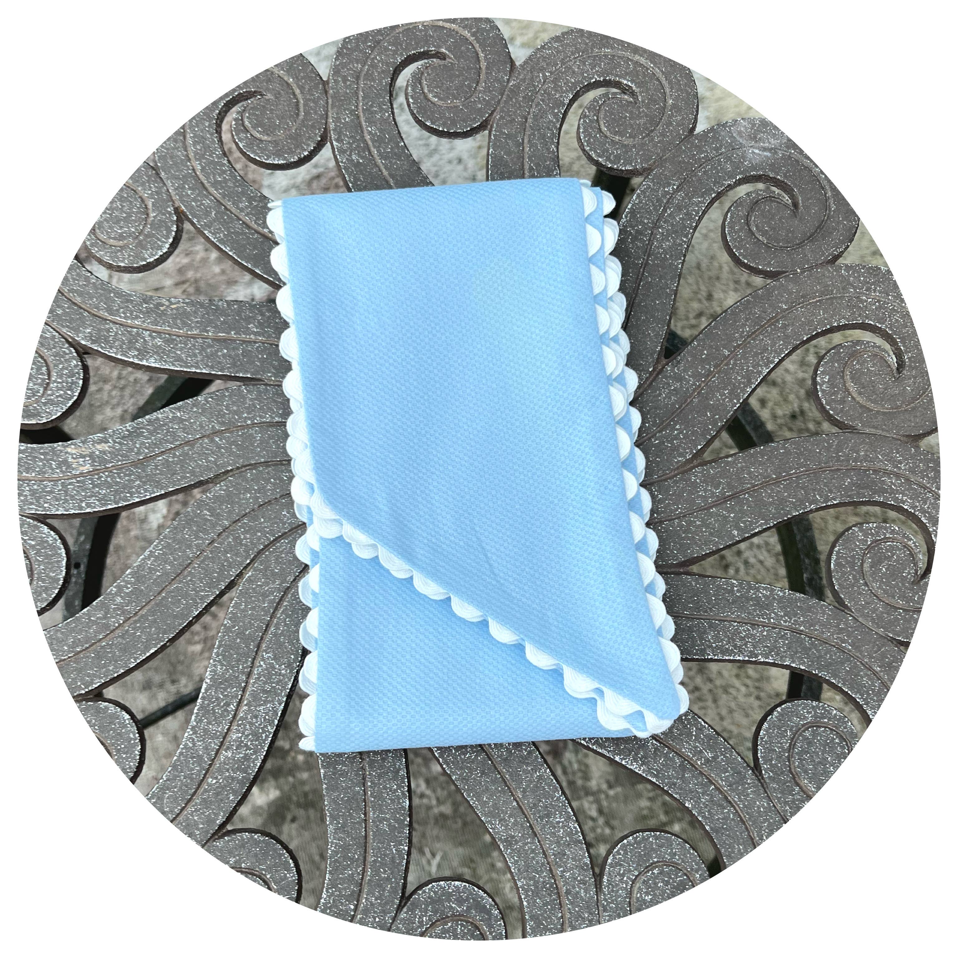 Color Cotton Pique Sash with Trim: White / 44 inches