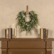 16" SNOWY CEDAR HANGING WREATH