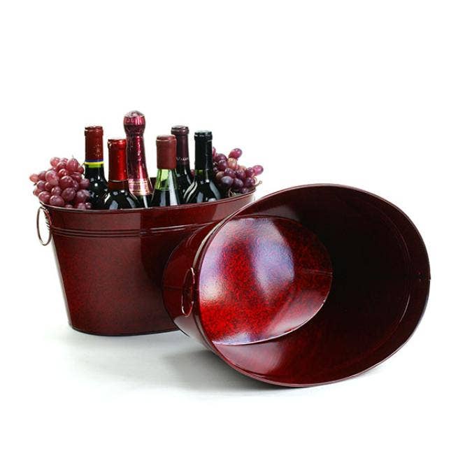 Deep Oval Tub in Transparent Red