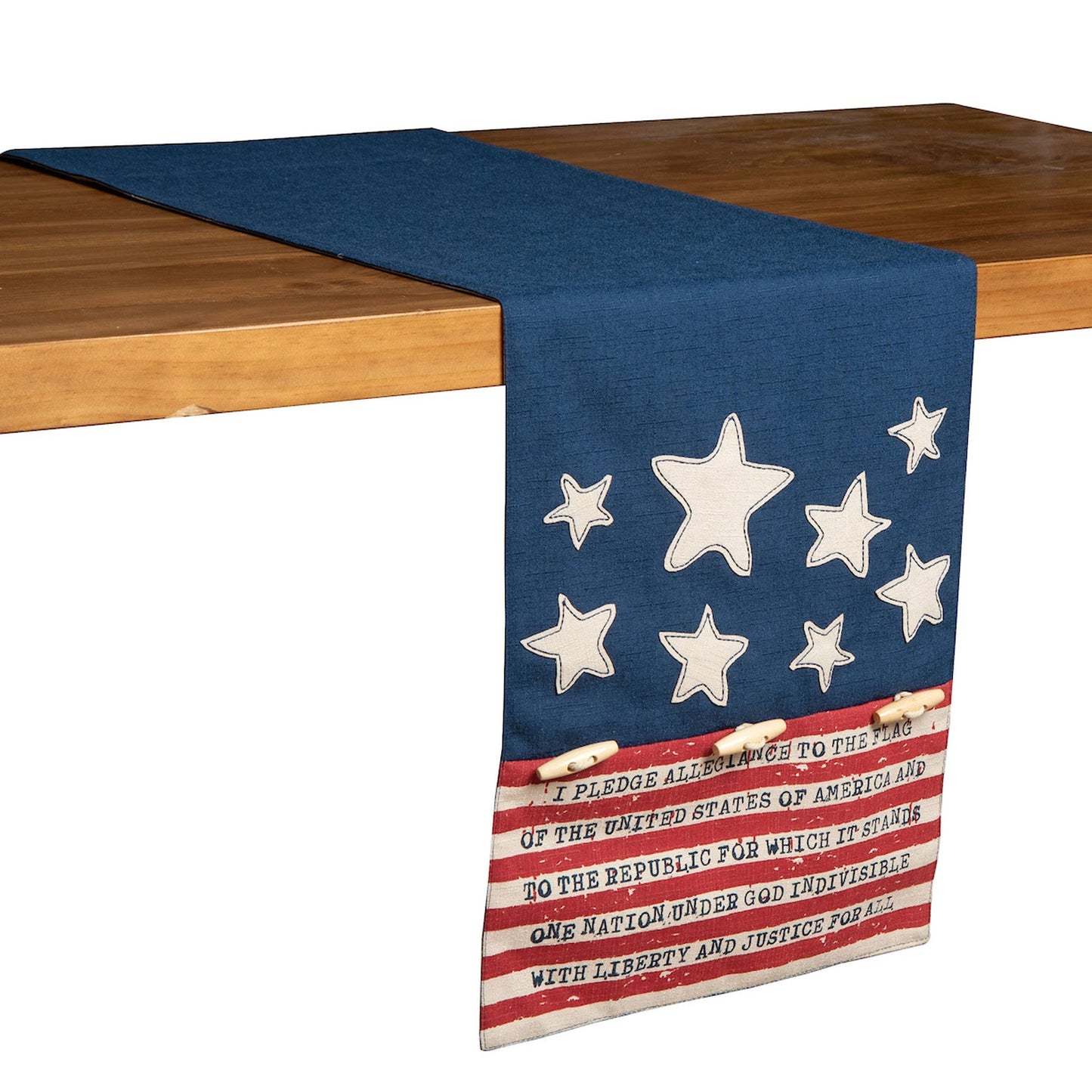 Patriotic Pledge Of Allegiance Flag 4th Of July Table Runner