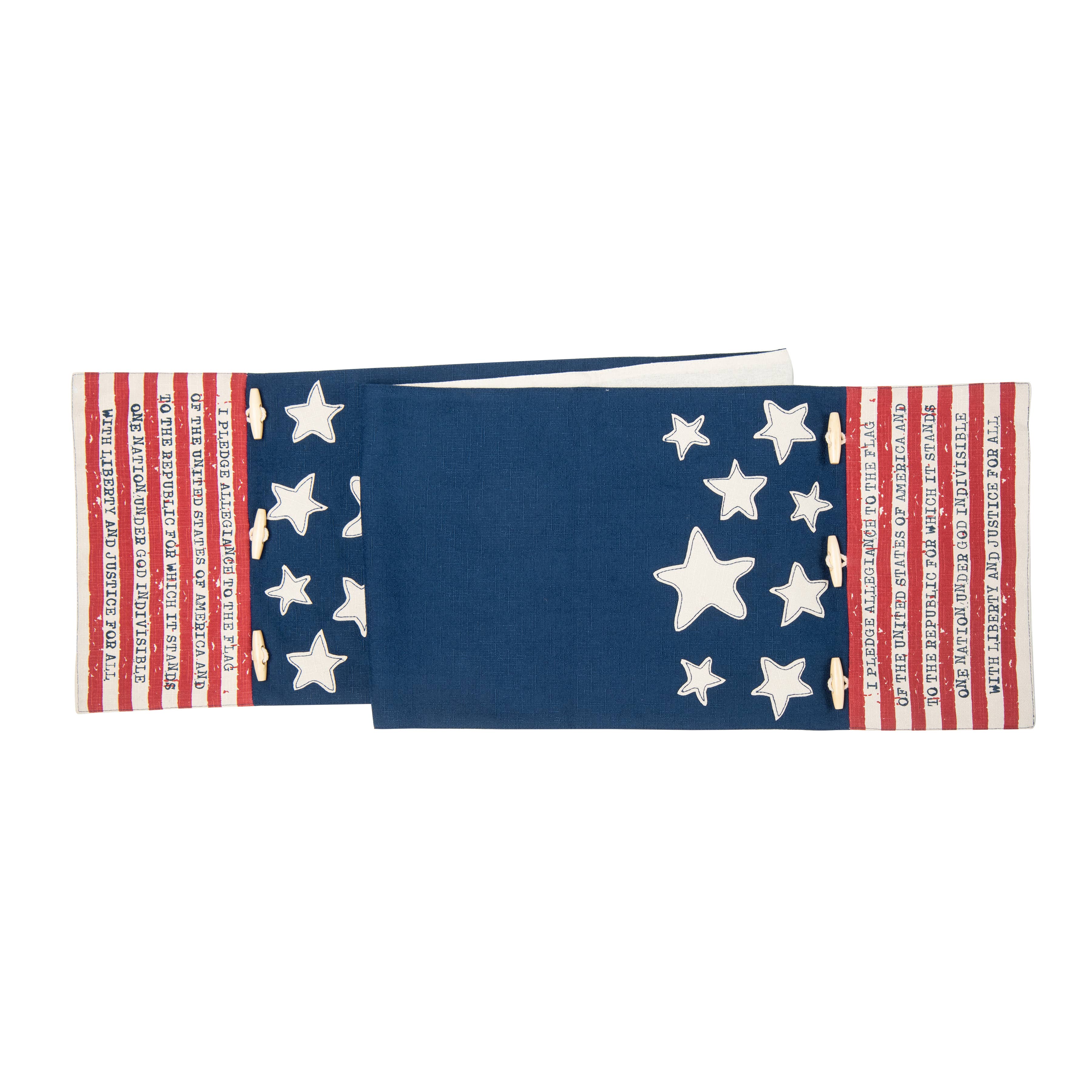 Patriotic Pledge Of Allegiance Flag 4th Of July Table Runner
