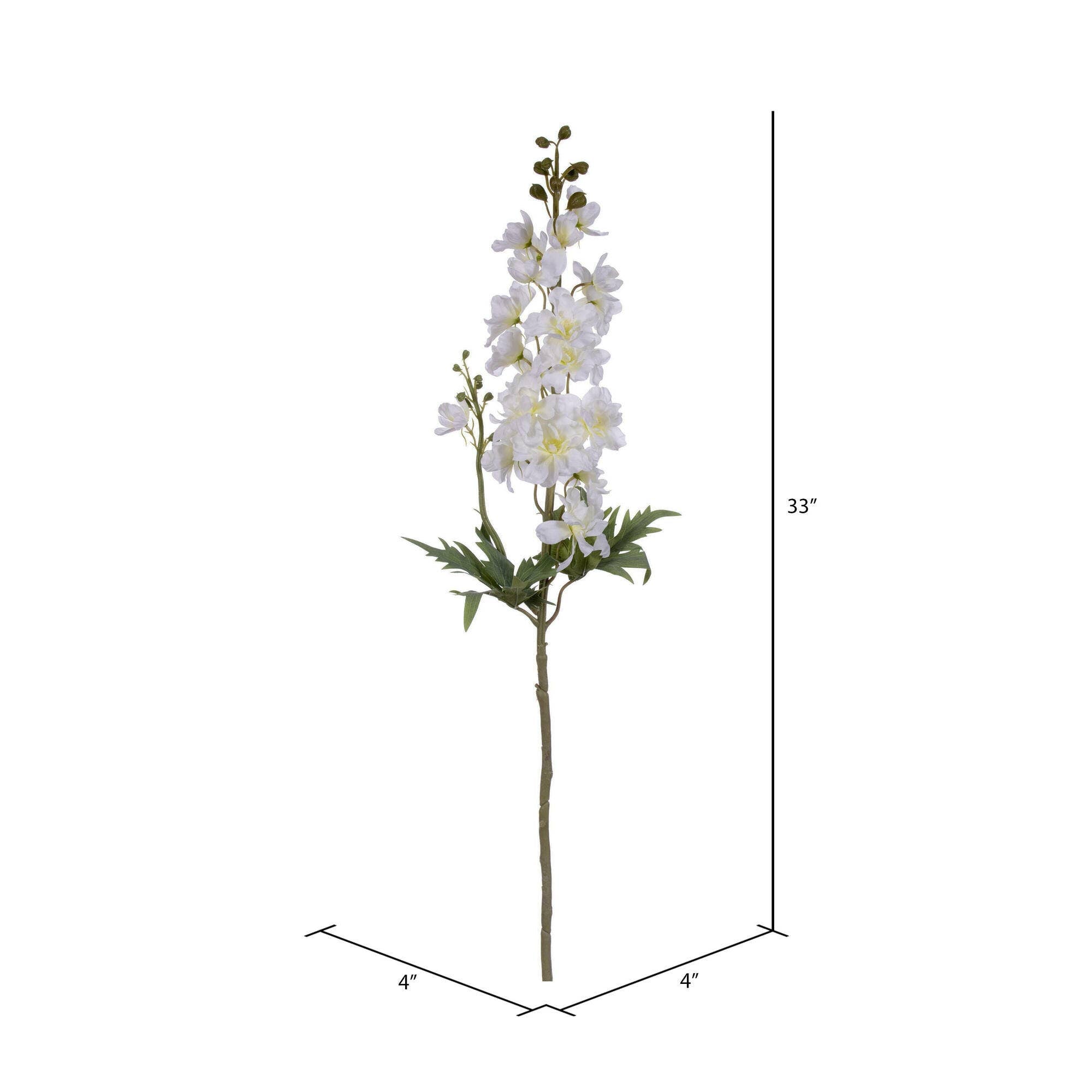 Vickerman 33" Artifcial White Larkspur Spray 3/Bag: White / Polyester 80%, PE 10%, Iron wire 10% / 33"
