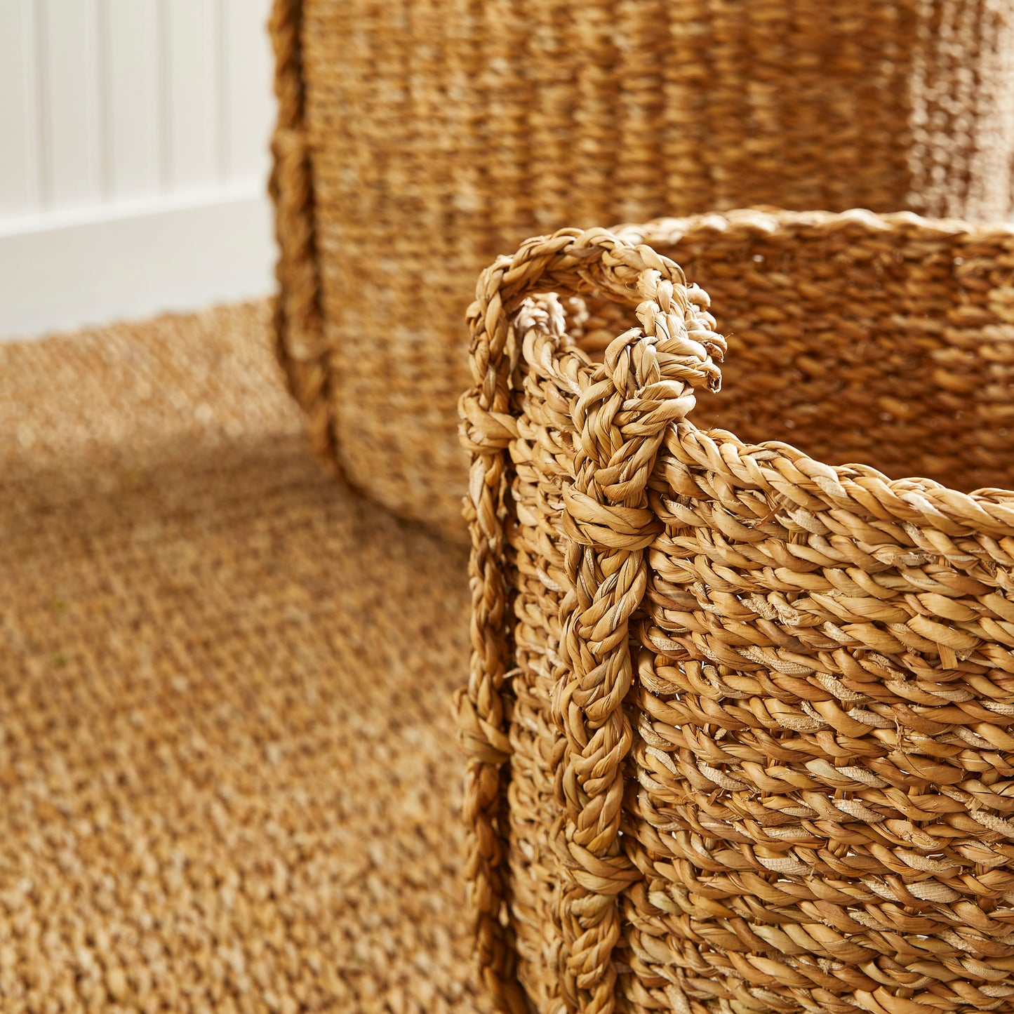 SEAGRASS ROUND DRUM BASKETS, SET OF 3