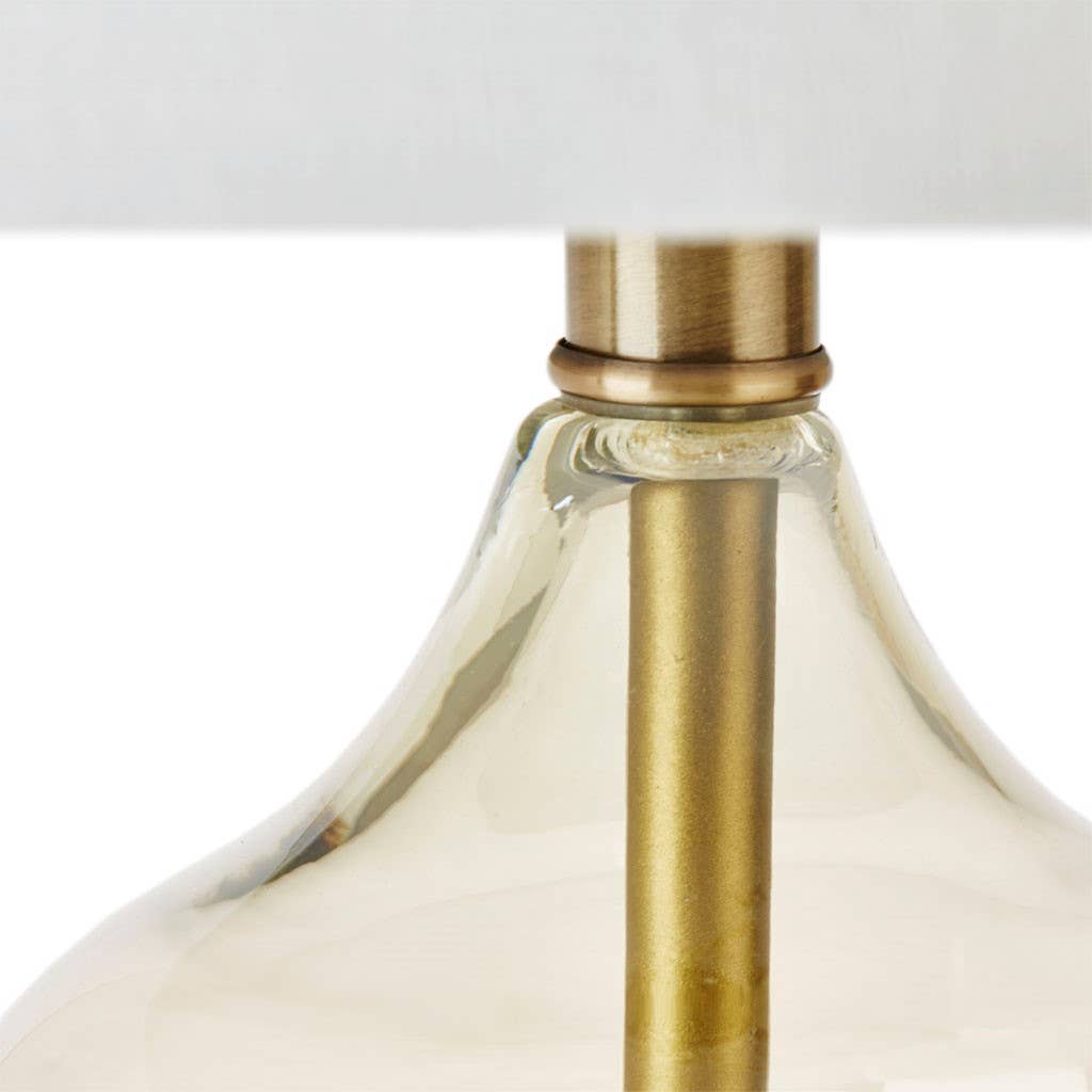 Clear Glass Base Table Lamps, Gold Glass