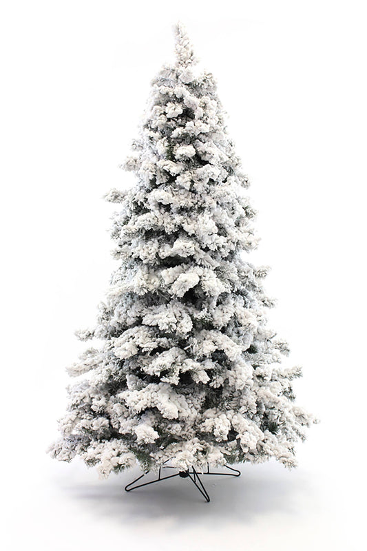 6.5' Heavy Snow Flocked Christmas Tree with Metal Stand, 102