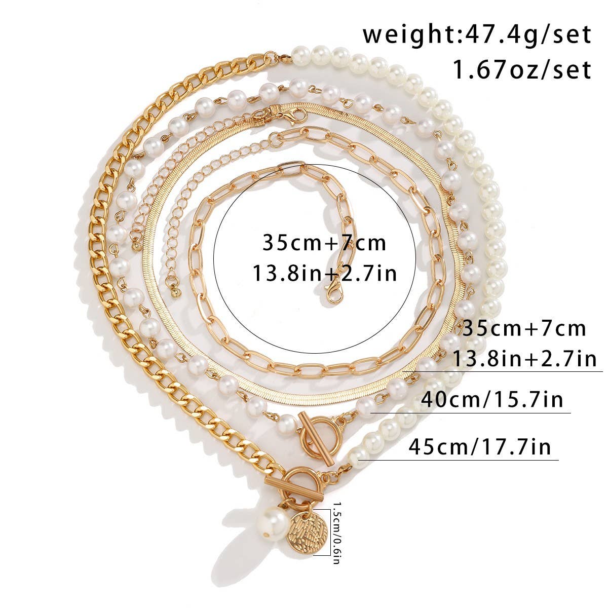 NICHE IMITATION PEARL OT BUCKLE TASSEL NECKLACE_CWAJE1805: TYPE1 / (OS) 2
