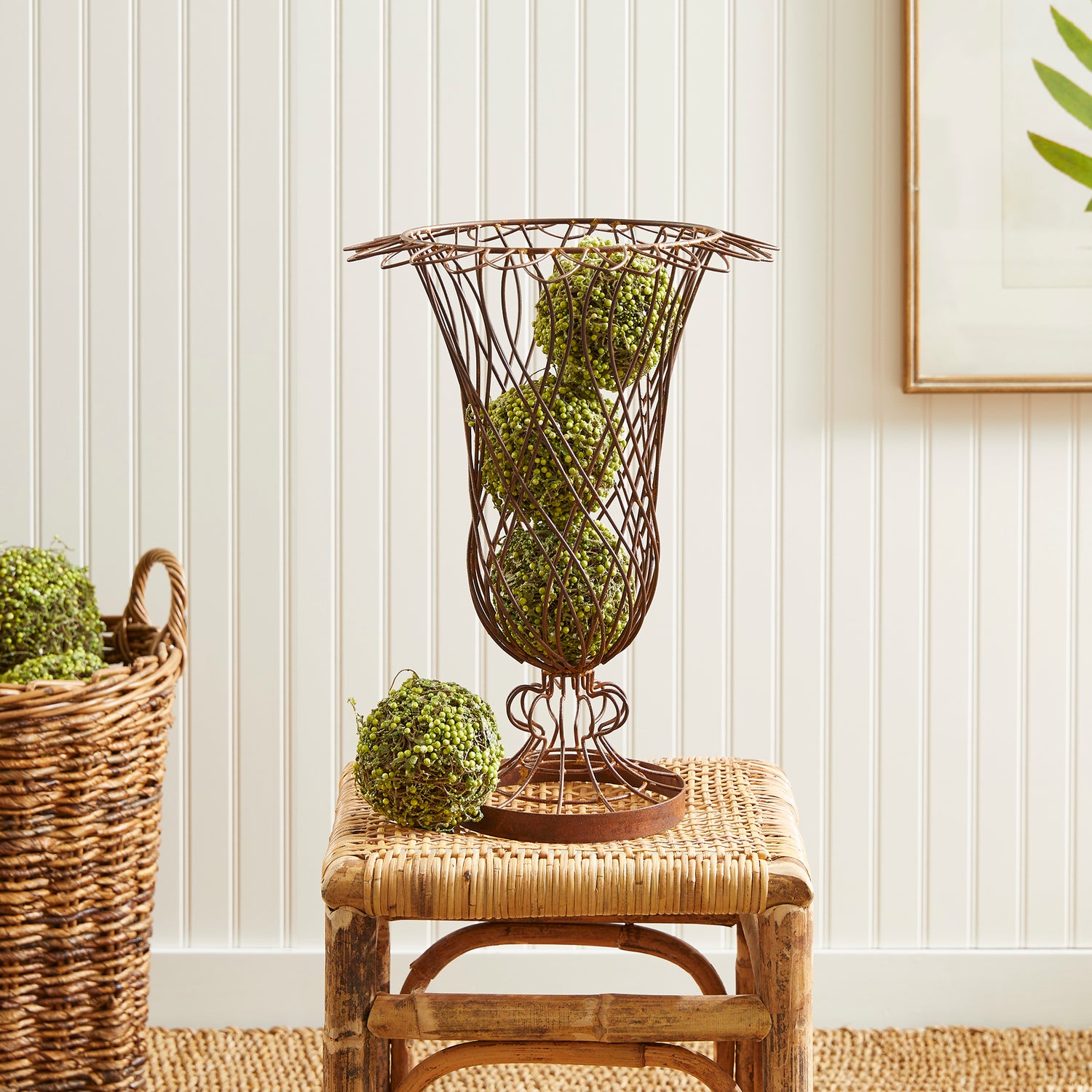 Weathered Metal Wire Vase