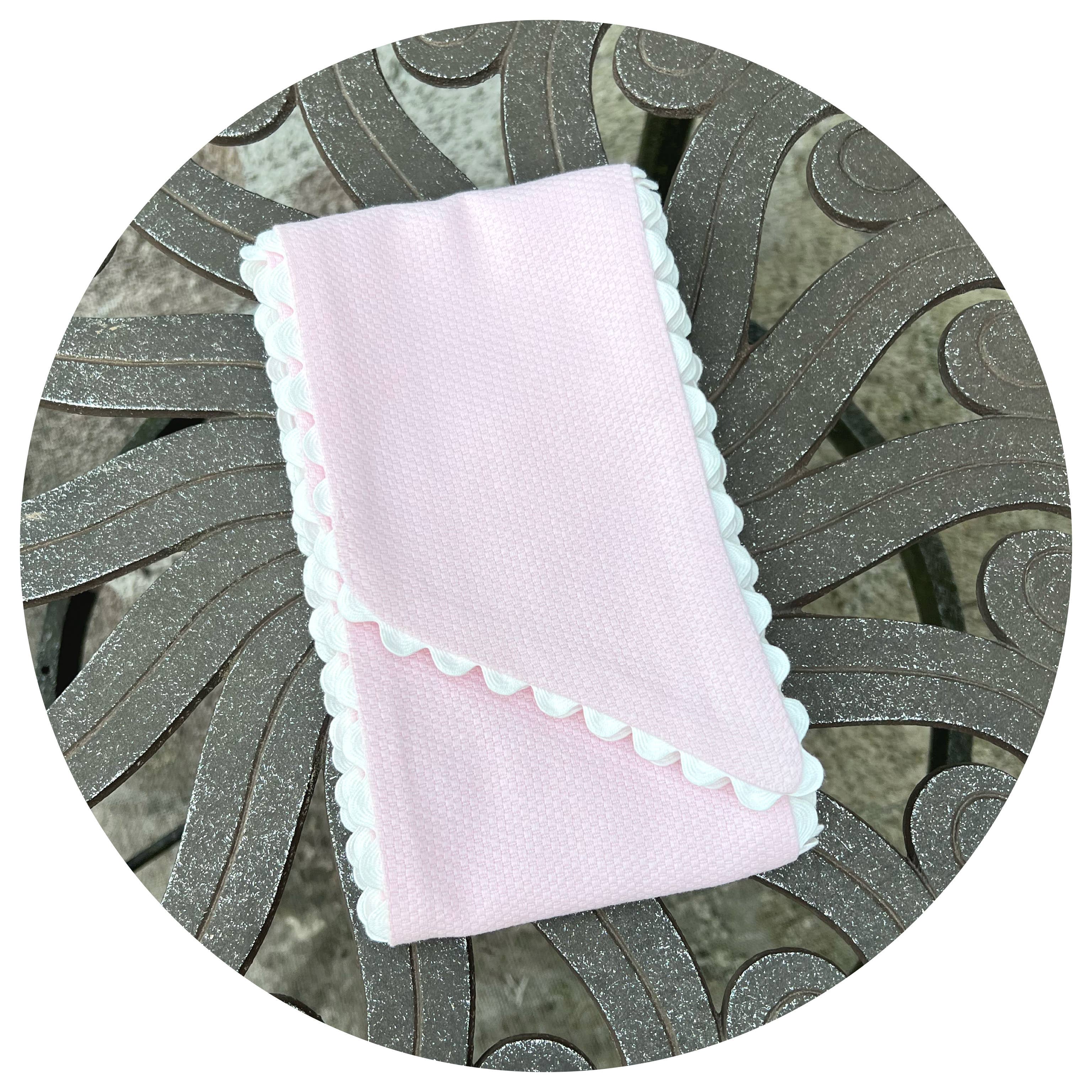 Color Cotton Pique Sash with Trim: White / 44 inches