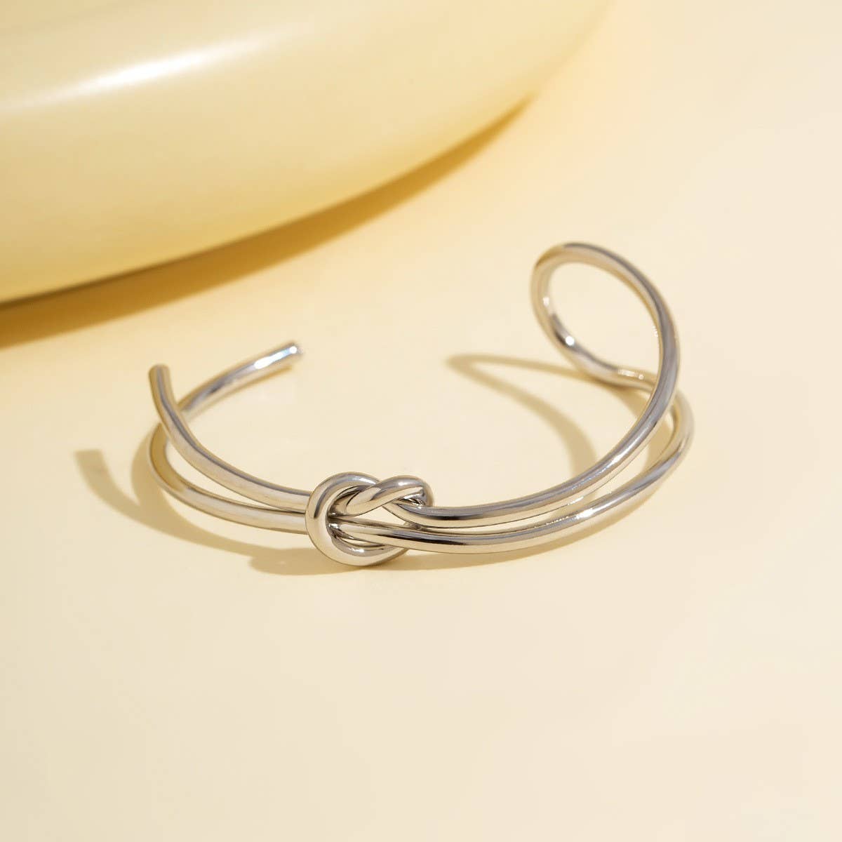 SIMPLE DOUBLE-LAYER HOLLOW KNOTTED OPEN BRACELET_CWMM3101: TYPE9 / (OS) 1