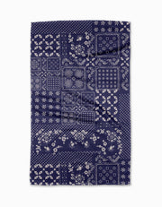 Blossoming Bandanna Blue Tea Towel
