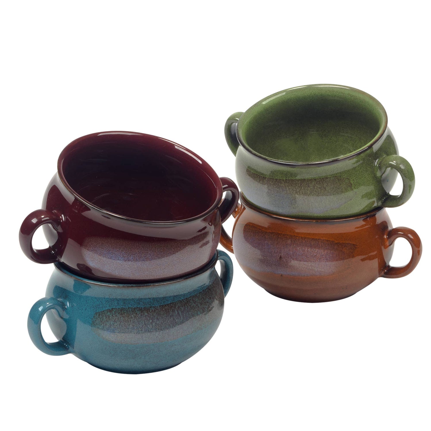 Stoneware 24oz Reactive Glaze Soup Crocks - 4 Colors