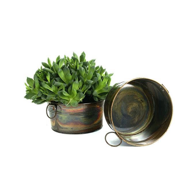 8 inch Round Tin Tub in multiple finishes: White