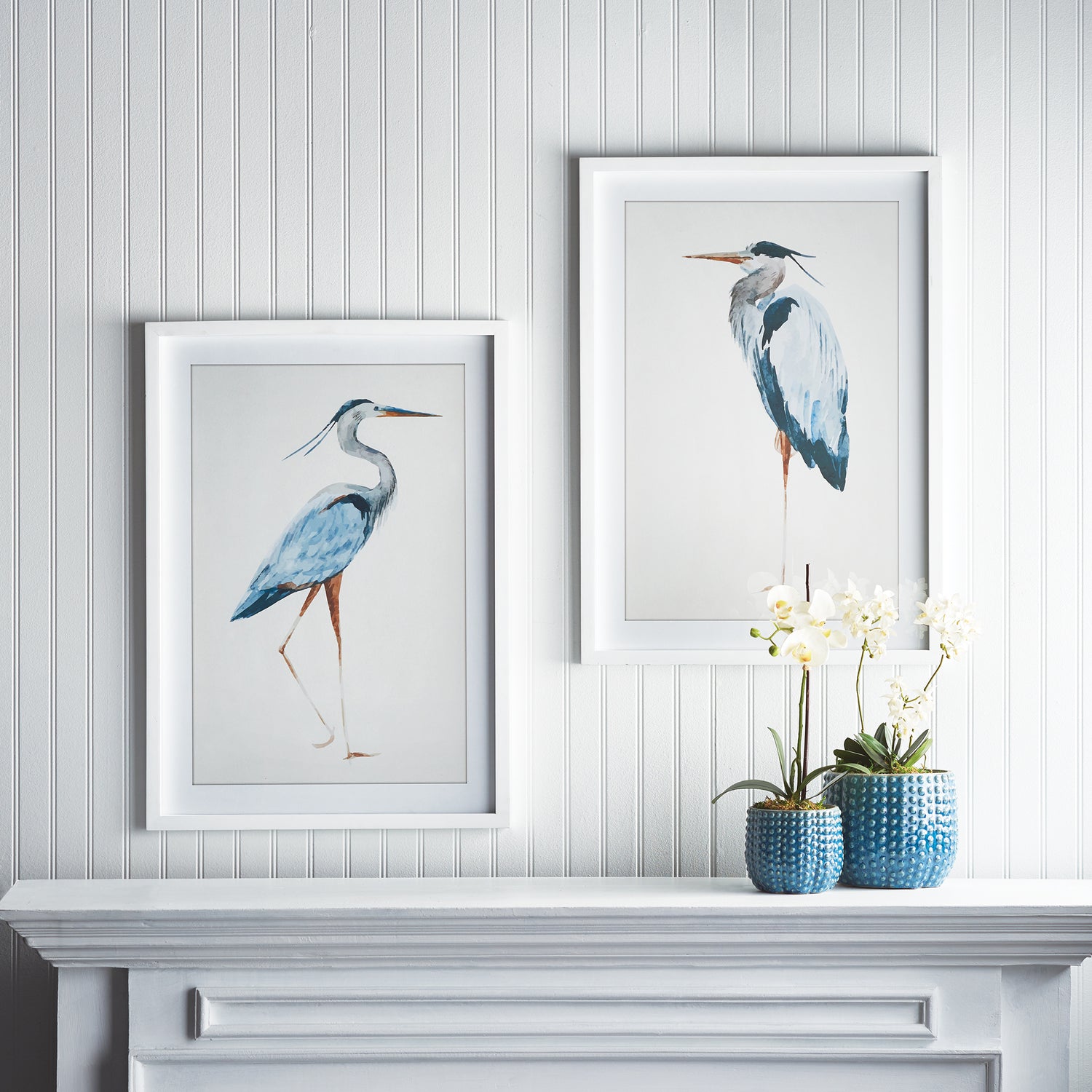 Blue Heron Prints, Set Of 2