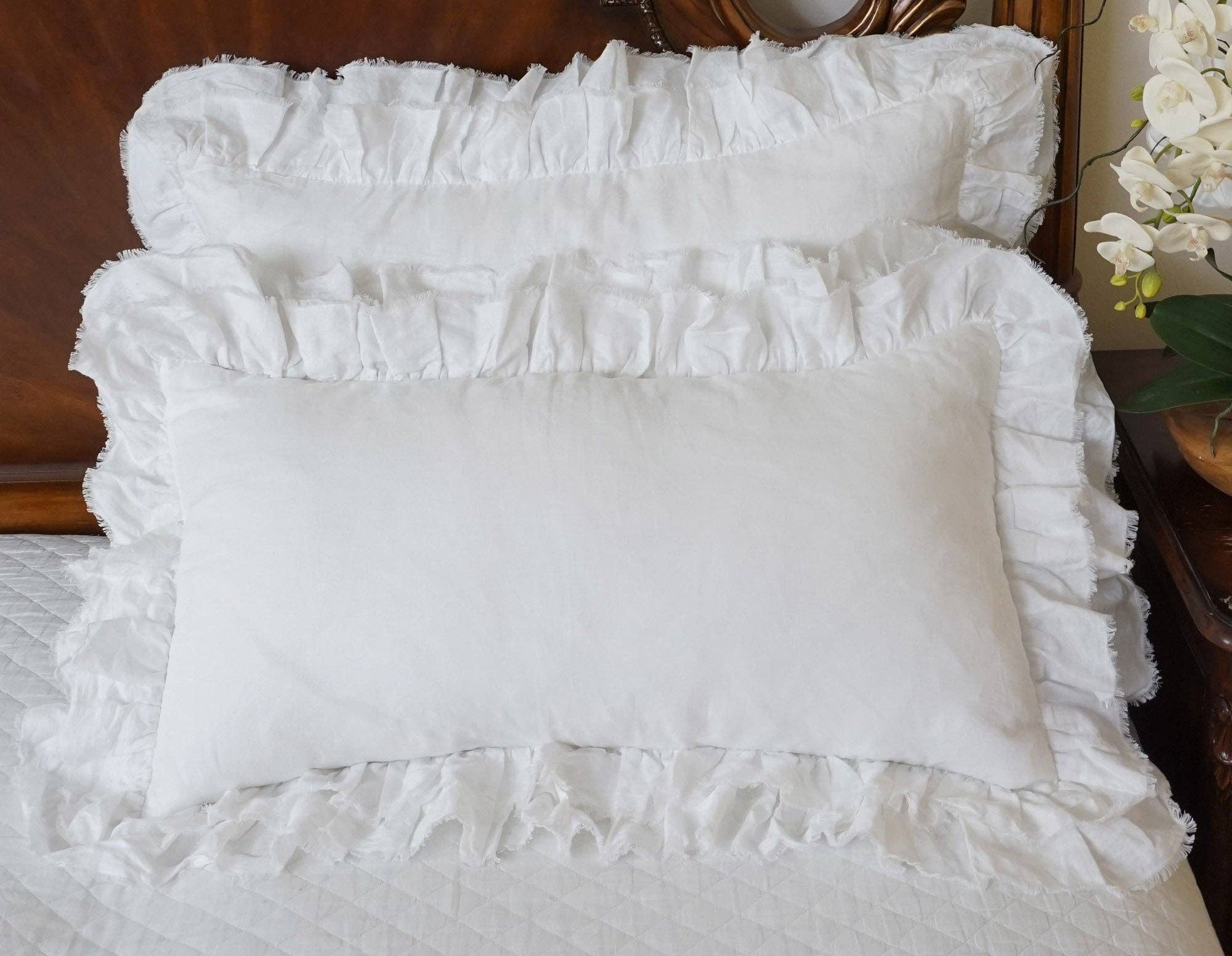 Tara High-Quality Fine Linen Pillow Sham: Greige / King 20"x36"