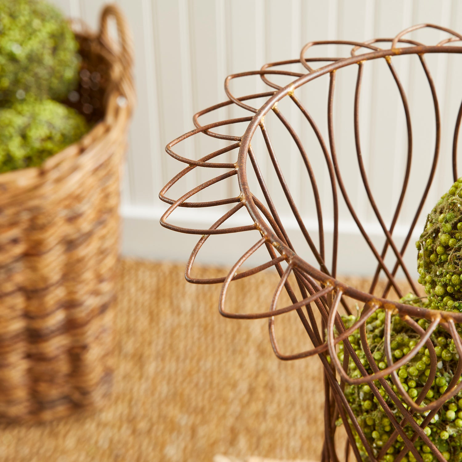 Weathered Metal Wire Vase