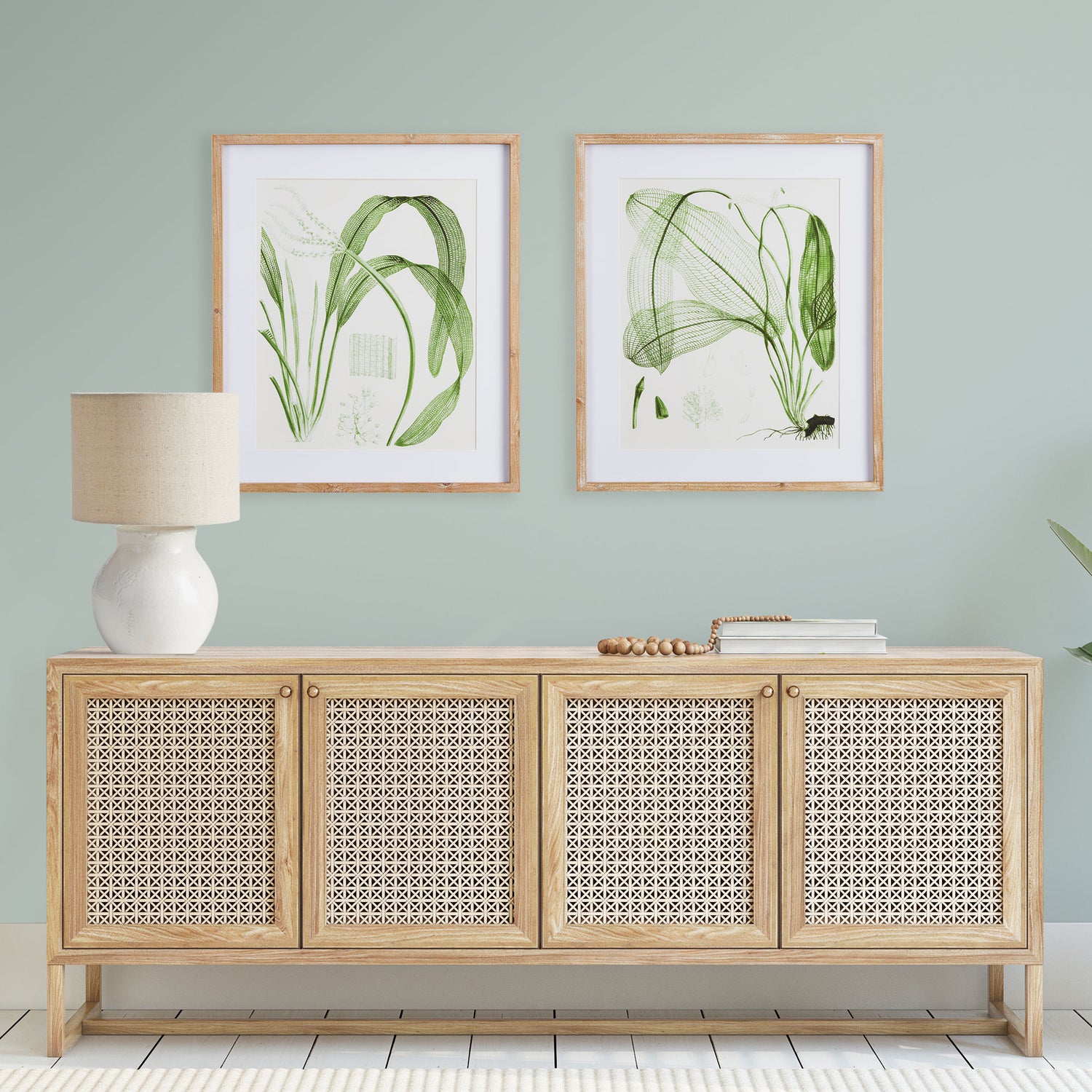 Aquatic Leaf Prints, Set Of 2