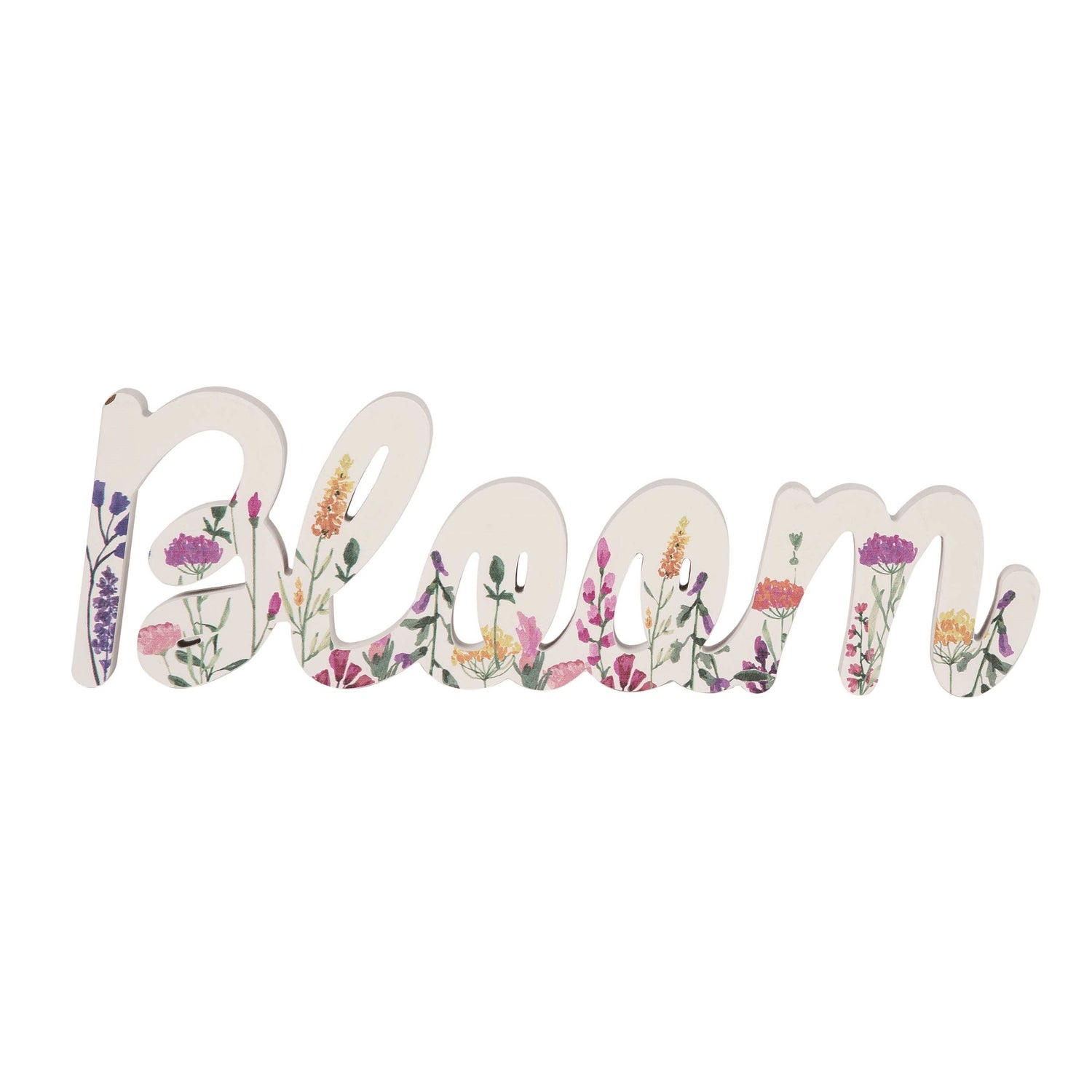 Wood 17.25" Multicolor Spring Cottage Core Bloom Sign