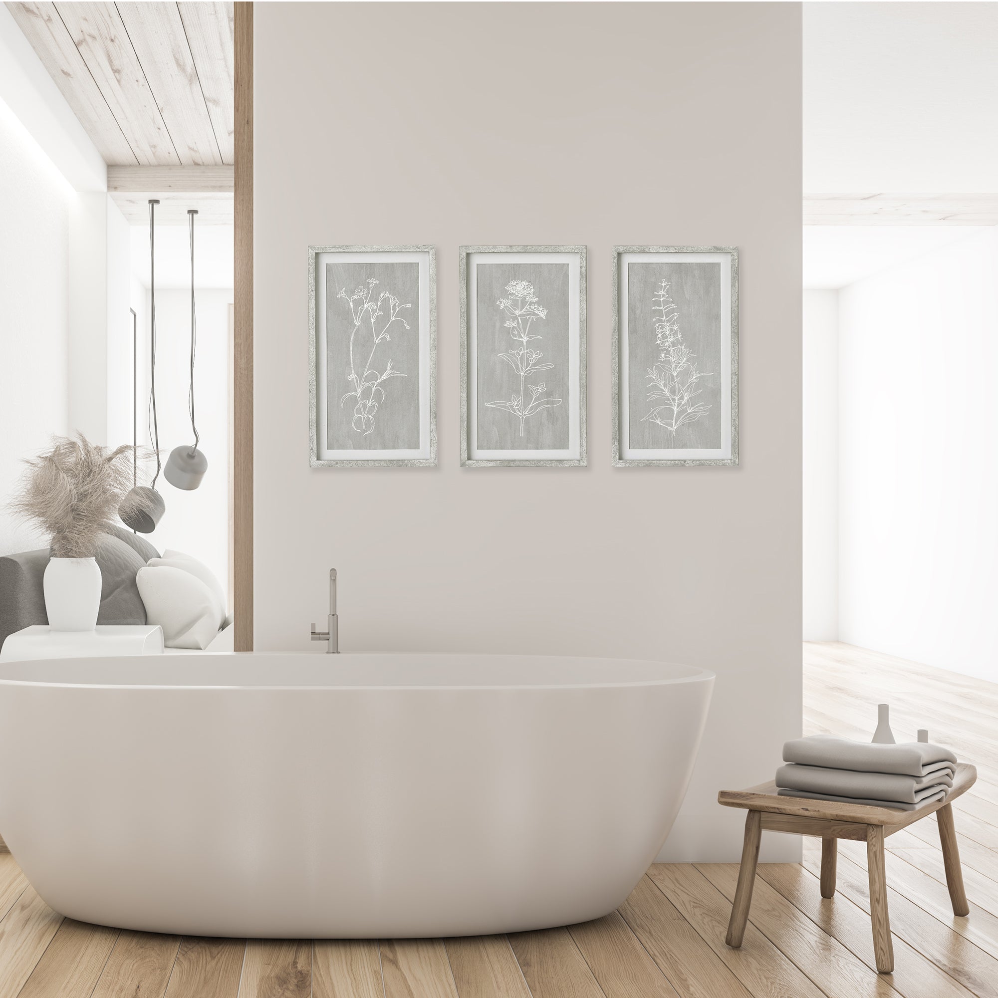 SKETCHED BOTANICAL PRINTS, SET OF 3