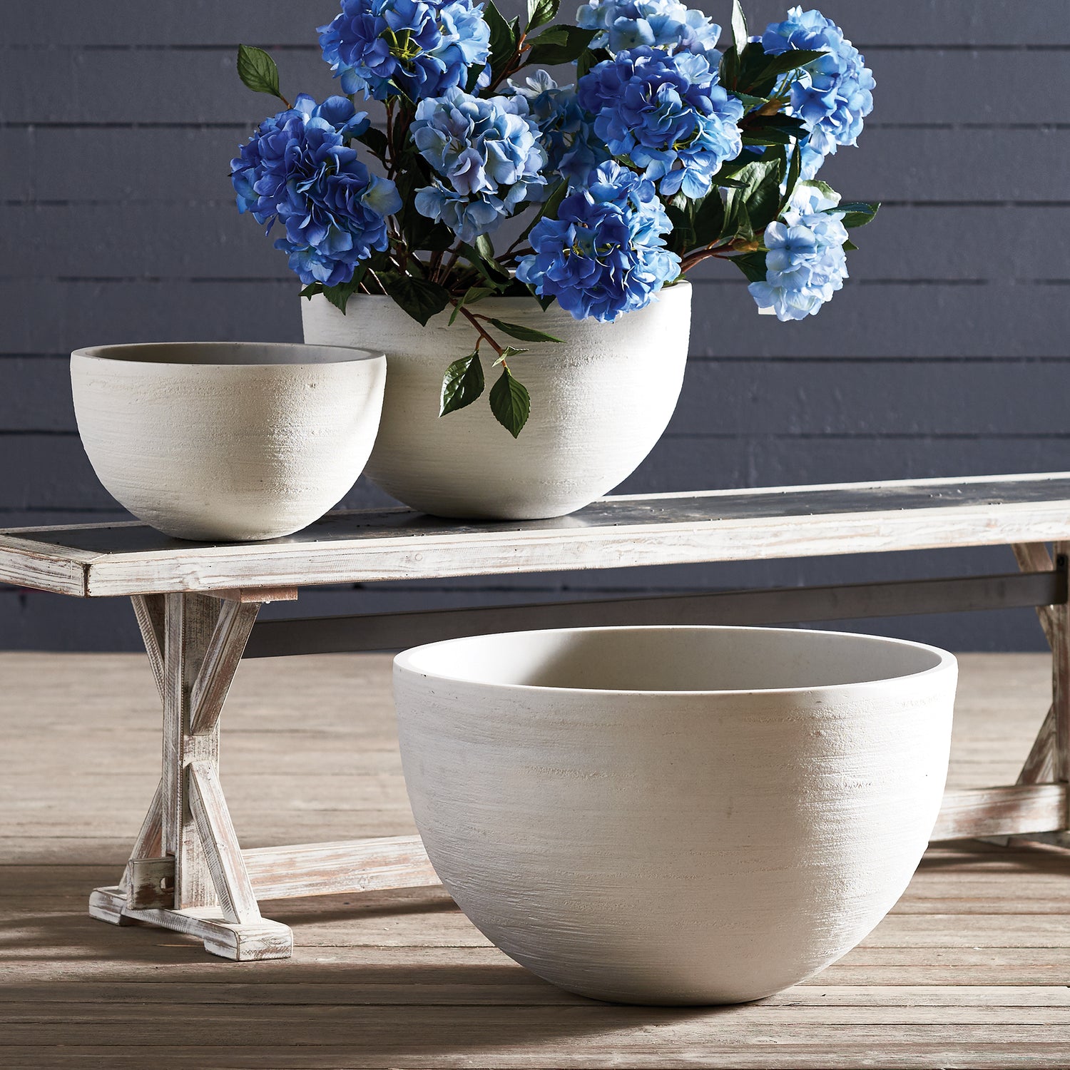 Fibrestone Malibu Low Bowls, Set Of 3