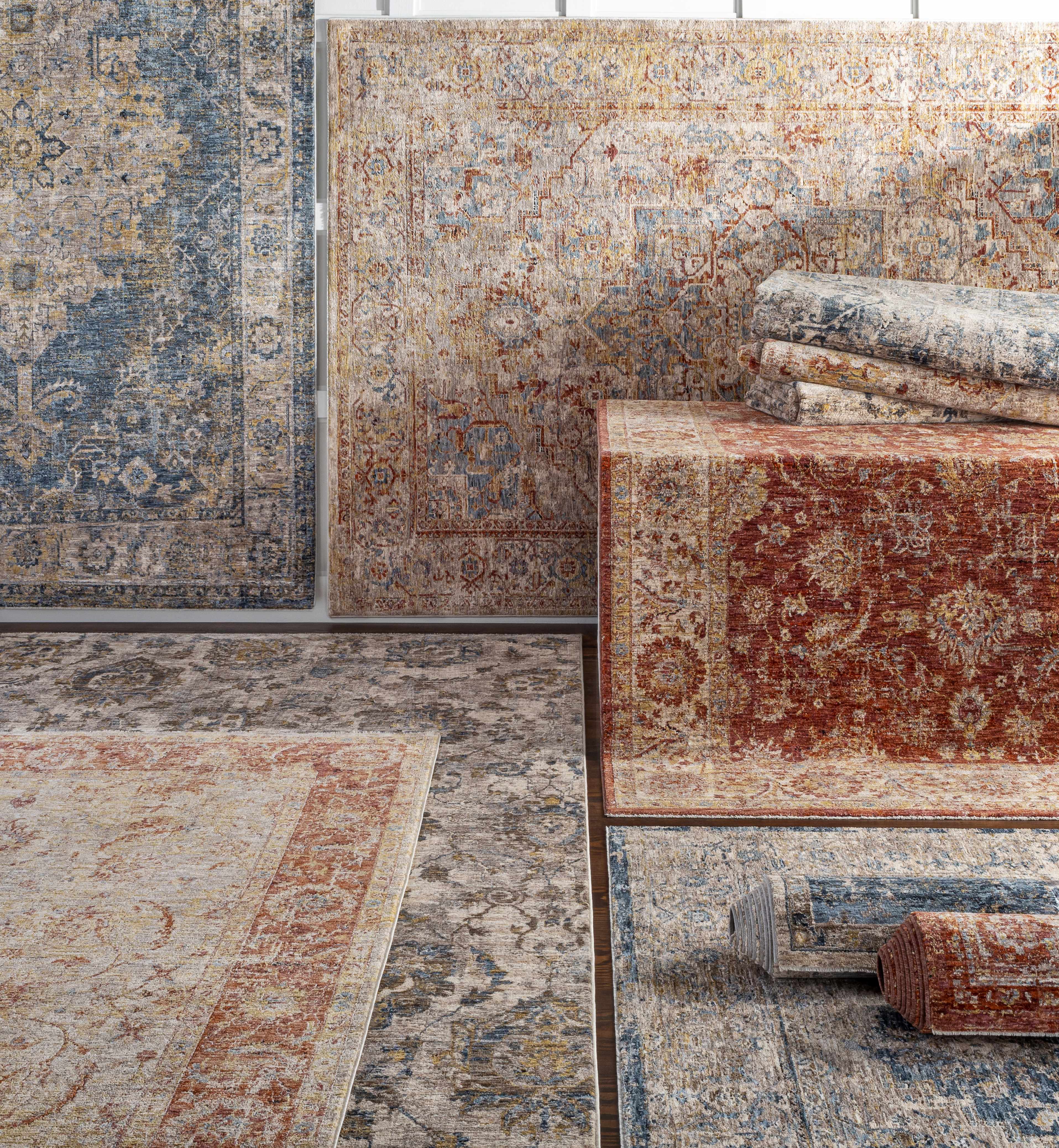 Morinville Teal Floral Rug