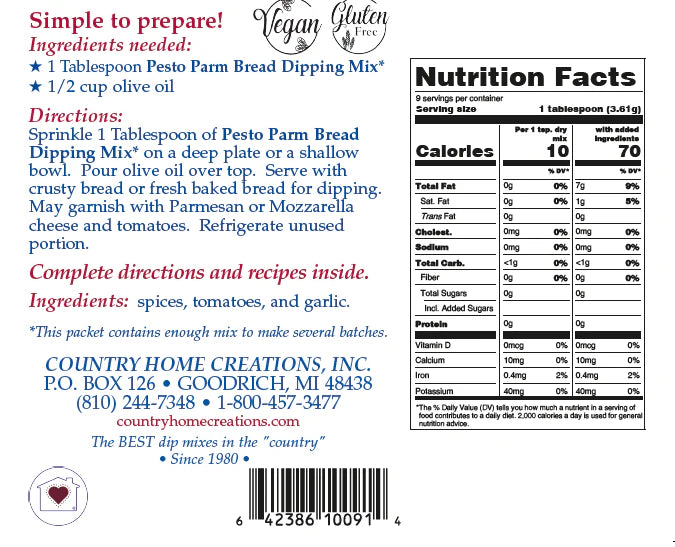 Pesto Parm Bread Dipping Mix
