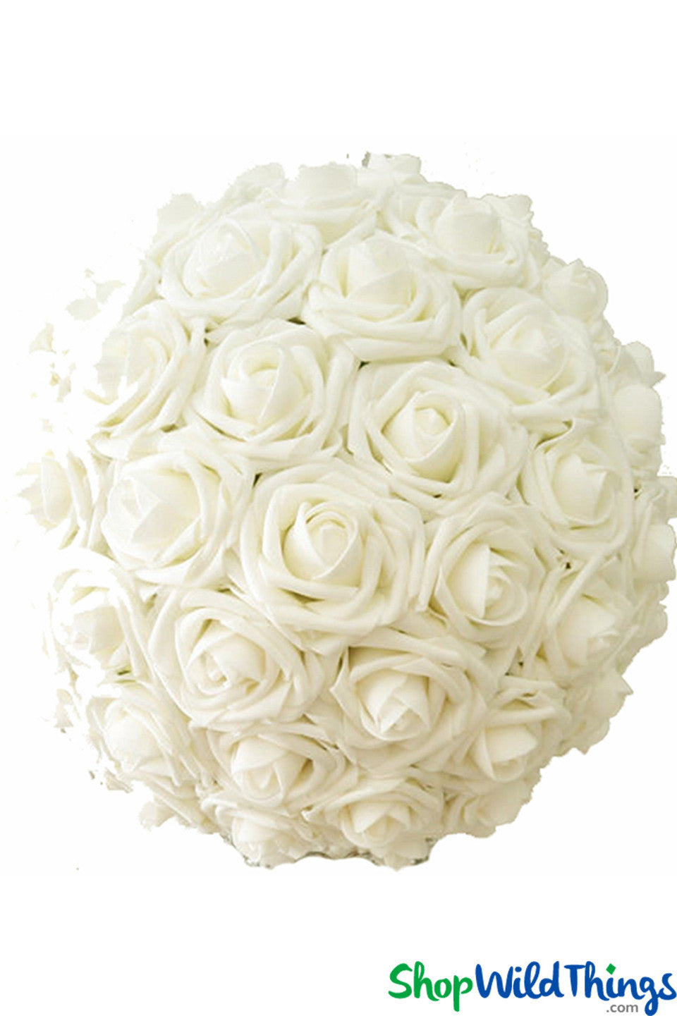 Real Feel Flower Ball -  Rose - Pomander Kissing Ball - 13" Ivory