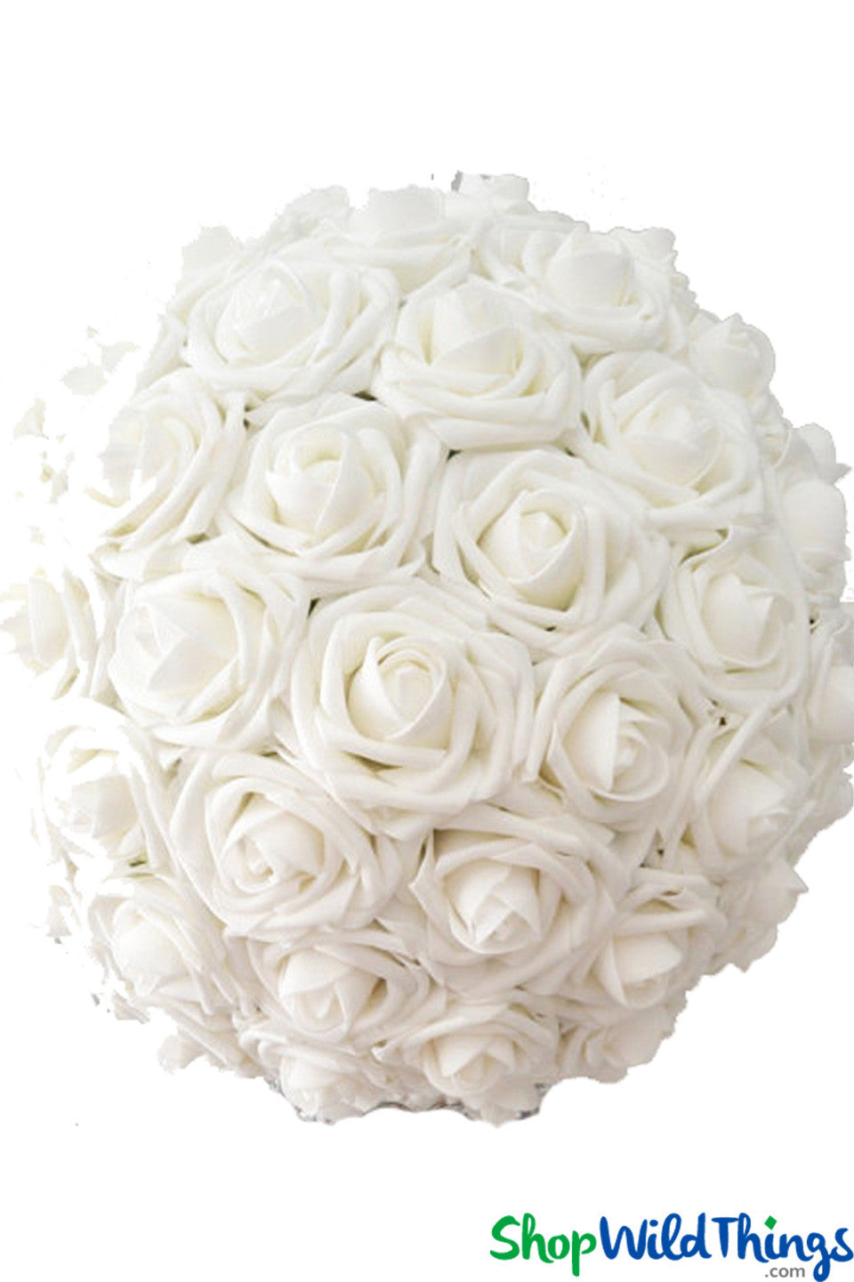 Real Feel Flower Ball - Rose - Pomander Kissing Ball - 13" White
