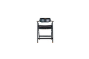 Wagner Counter Chair Distressed Black / Black Faux Leather - KD