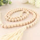 55" Cream Wood Bead Garland With Tassels