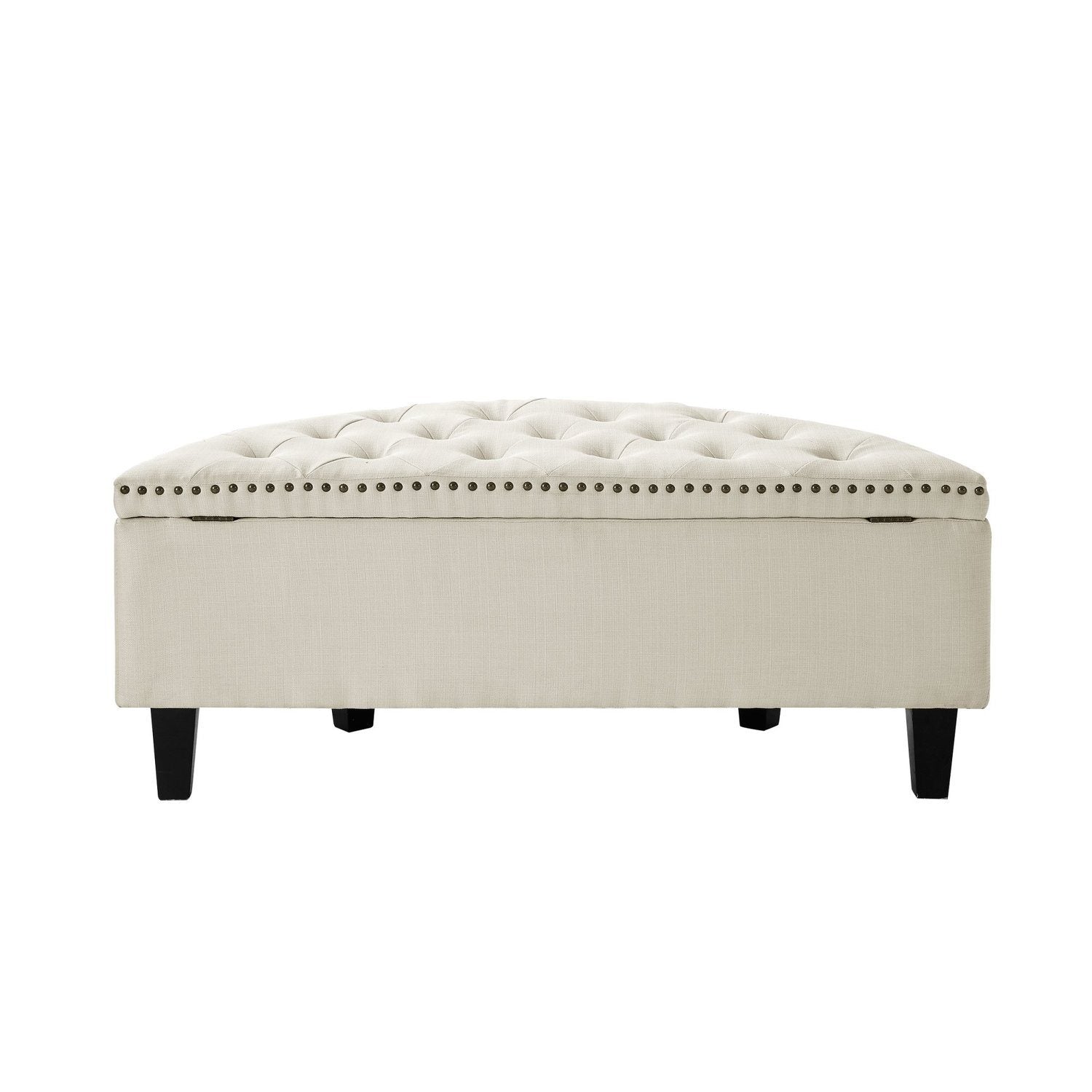 Jolie Half-Moon Linen Storage Ottoman