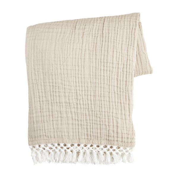 Macrame Muslin Throws - 2 Colors