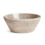 Burma Rattan Serving Bowl 10.75", Whitewash