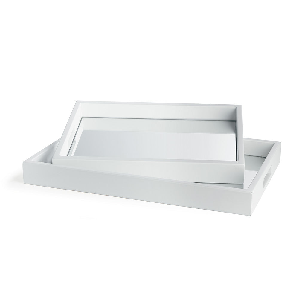 Malibu Mirrored Trays, Set Of 2