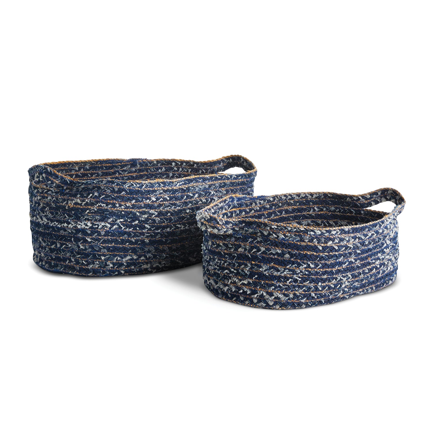 Denim Oval Baskets, Set Of 2